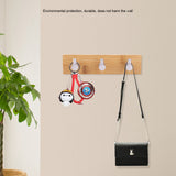 Natural Bamboo Stainless Steel Wall Hanger Hook Bag Key Towel Hanger Kitchen Three Hook - Extra Image