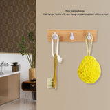 Natural Bamboo Stainless Steel Wall Hanger Hook Bag Key Towel Hanger Kitchen Three Hook