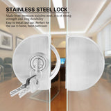 Stainless Steel 10~12mm Glass Door Lock with Keys Open/Close Home Hotel Bathroom Use