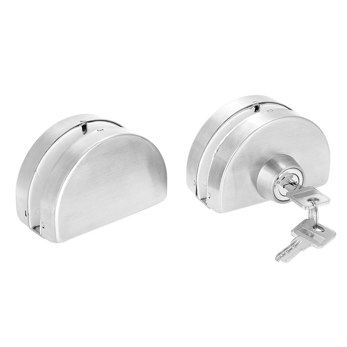 Stainless Steel 10~12mm Glass Door Lock with Keys Open/Close Home Hotel Bathroom Use