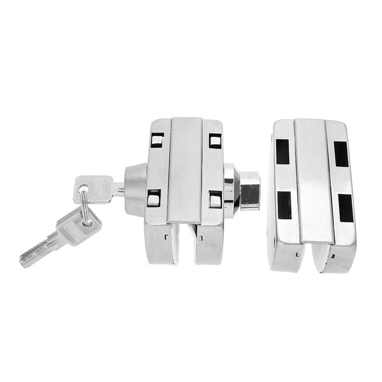 Stainless Steel 10~12mm Glass Door Lock with Keys Open/Close Home Hotel Bathroom Use