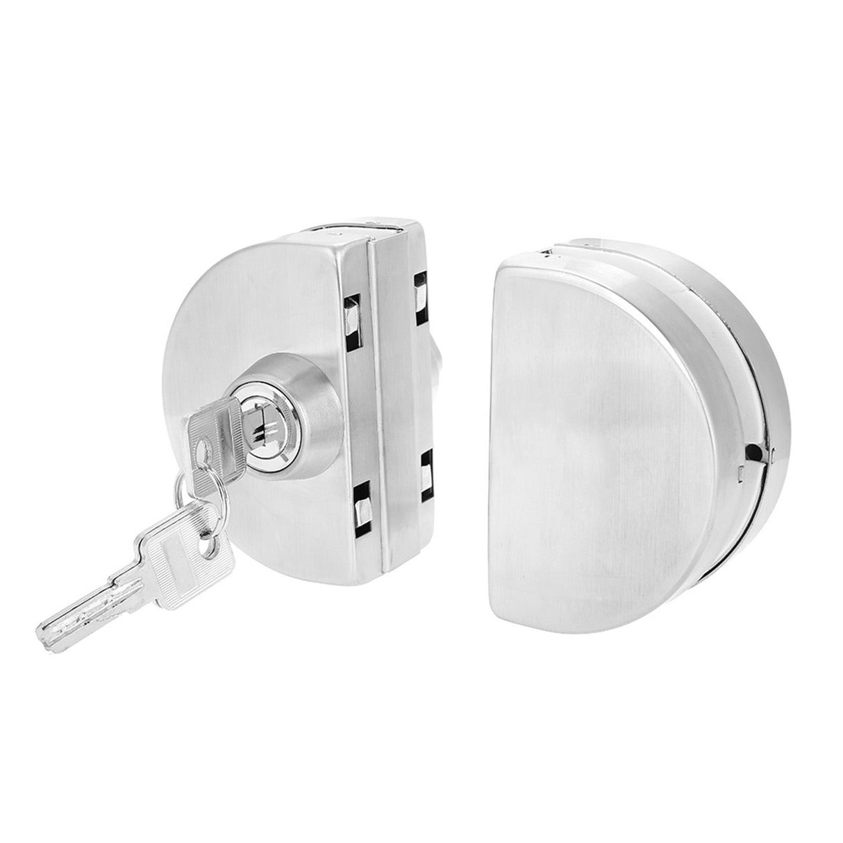 Stainless Steel 10~12mm Glass Door Lock with Keys Open/Close Home Hotel Bathroom Use