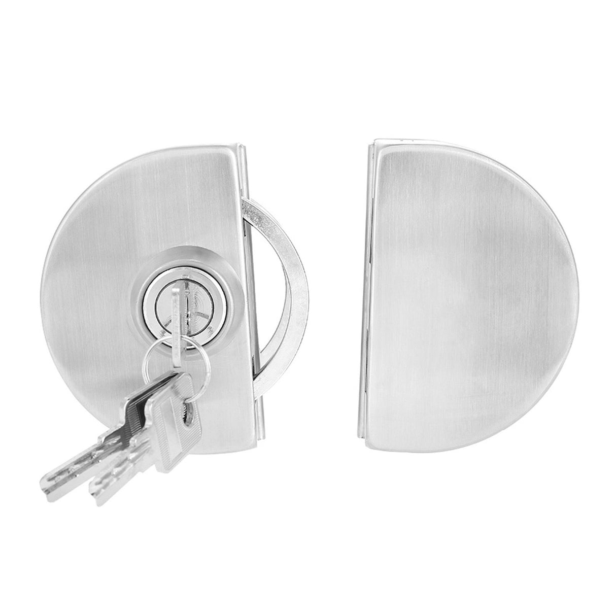 Stainless Steel 10~12mm Glass Door Lock with Keys Open/Close Home Hotel Bathroom Use