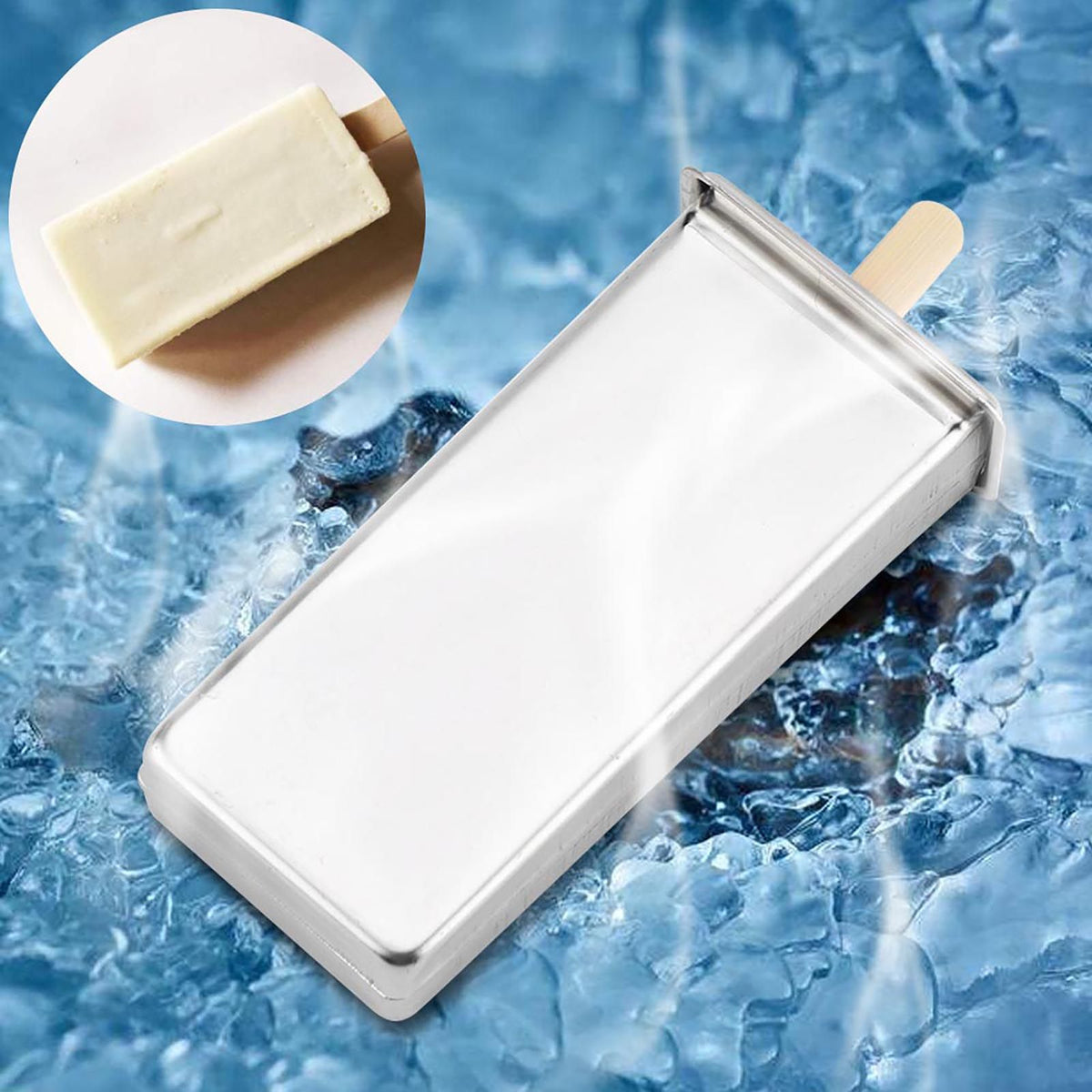 Stainless Steel Molds Ice Cream Industrial Home Kitchen DIY Ice Pop Mould Maker Tool(3#)