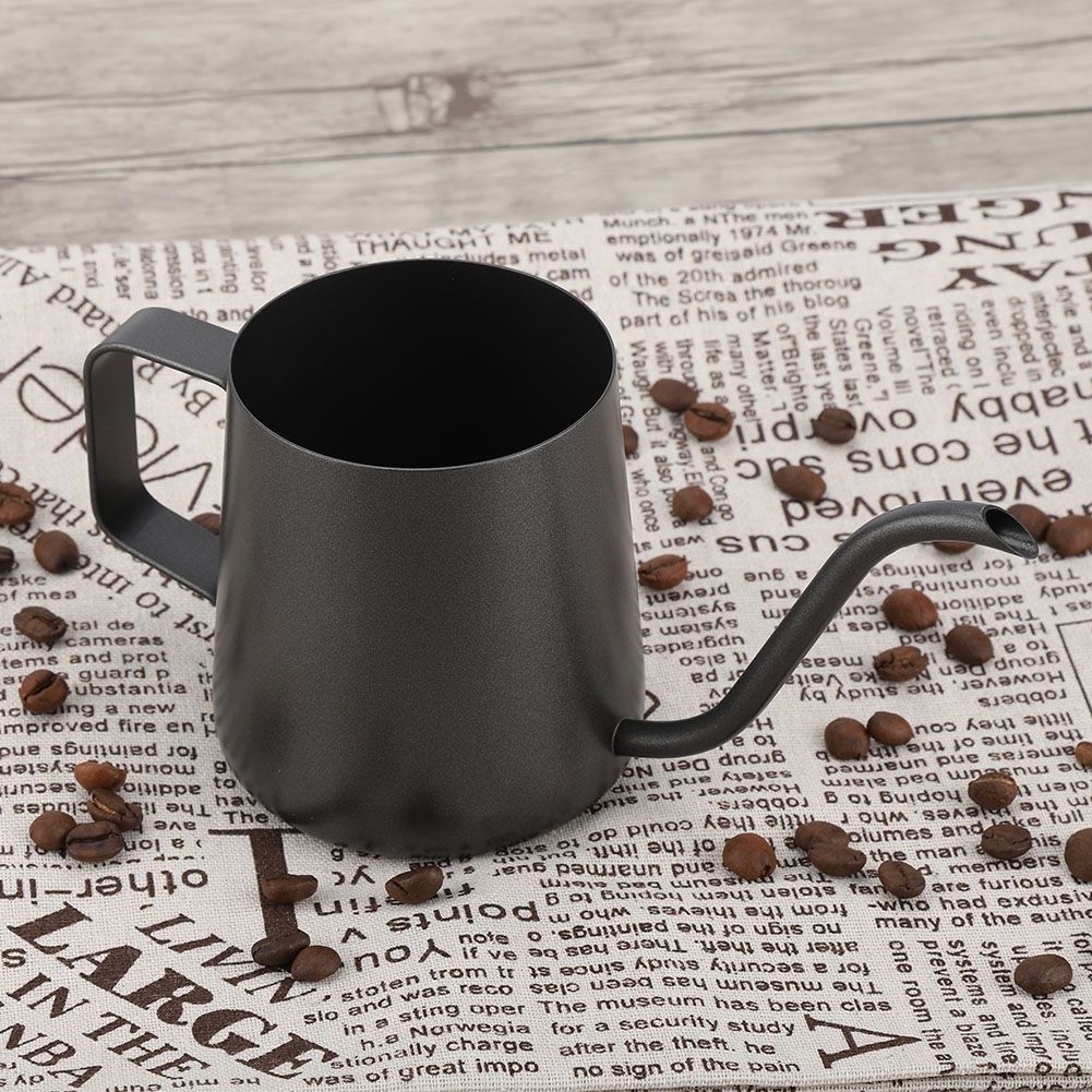350 ml Stainless Steel Gooseneck Pour Over Drip Coffee Maker Tea Coffee Cup Pot Black