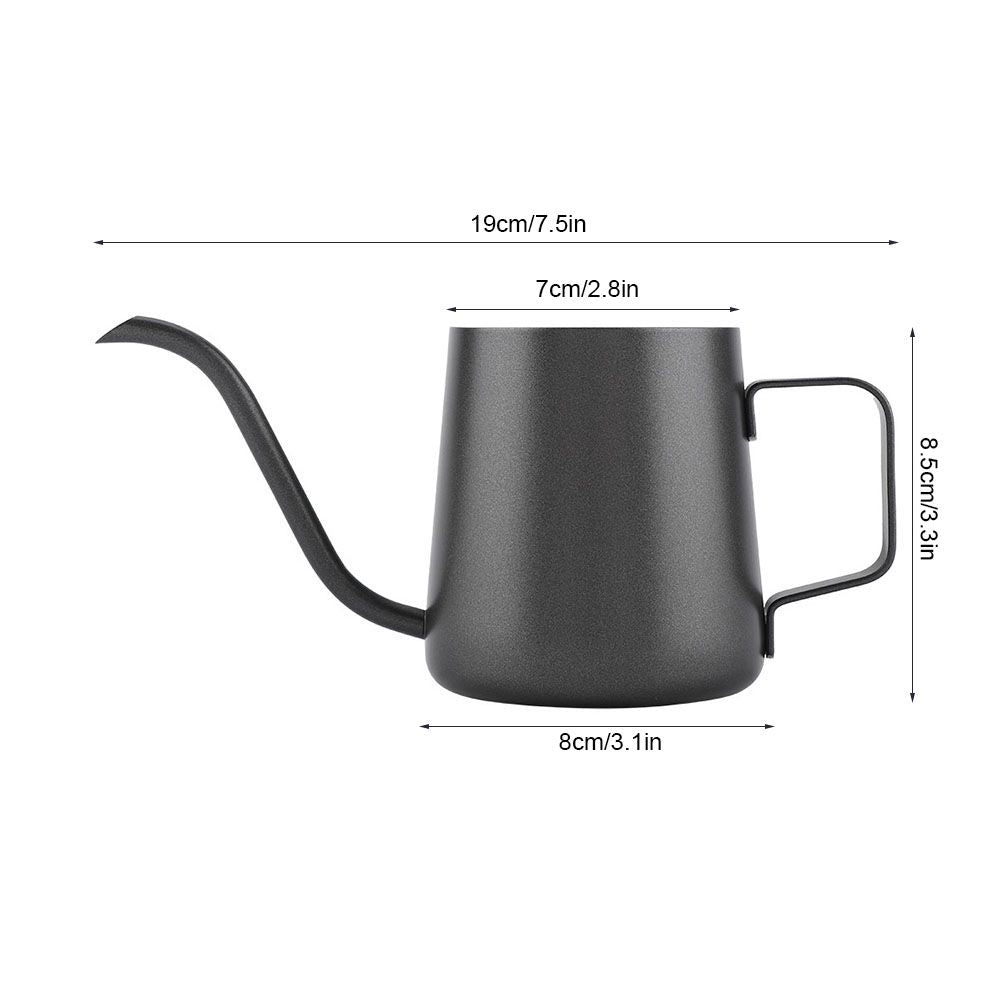 350 ml Stainless Steel Gooseneck Pour Over Drip Coffee Maker Tea Coffee Cup Pot Black