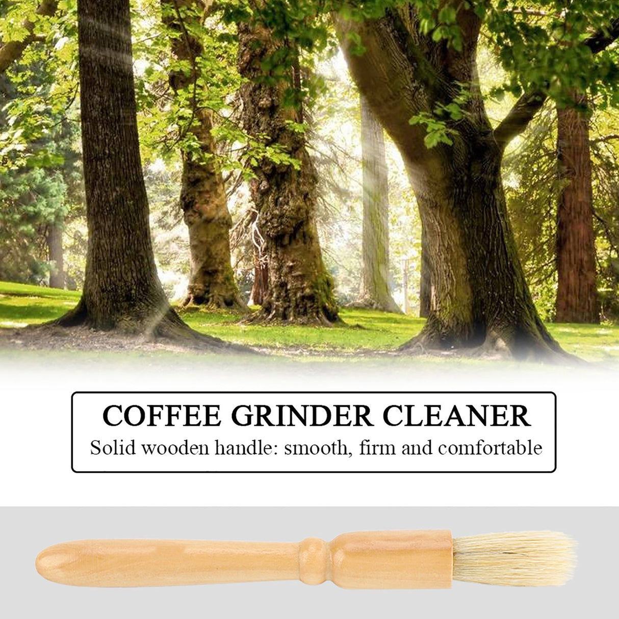 Coffee Grinder Machine Cleaning Brush Solid Wooden Handle Practical Cleaner Tool Accessory