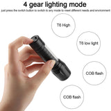 Portable XPE + COB Waterproof Telescopic Zoom 3 Modes LED Torch Outdoor
