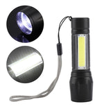 Portable XPE + COB Waterproof Telescopic Zoom 3 Modes LED Torch Outdoor - Top-Down View