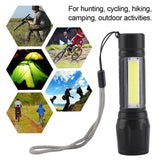 Portable XPE + COB Waterproof Telescopic Zoom 3 Modes LED Torch Outdoor