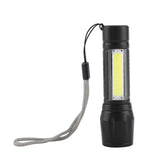 Portable XPE + COB Waterproof Telescopic Zoom 3 Modes LED Torch Outdoor