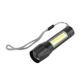 Portable XPE + COB Waterproof Telescopic Zoom 3 Modes LED Torch Outdoor