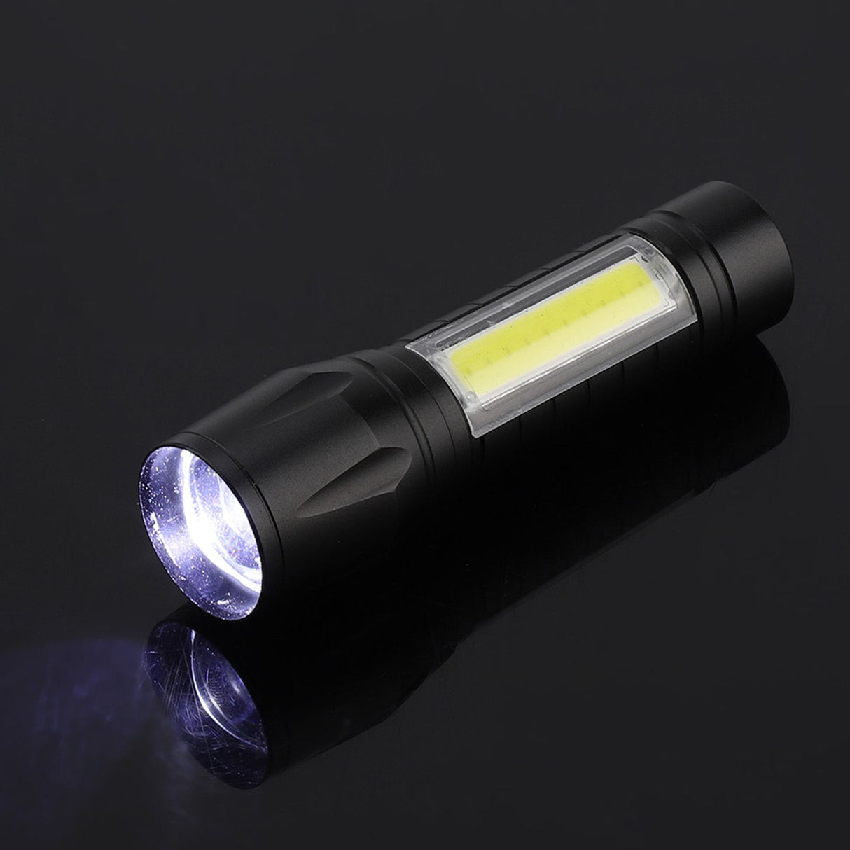 Portable XPE + COB Waterproof Telescopic Zoom 3 Modes LED Torch Outdoor