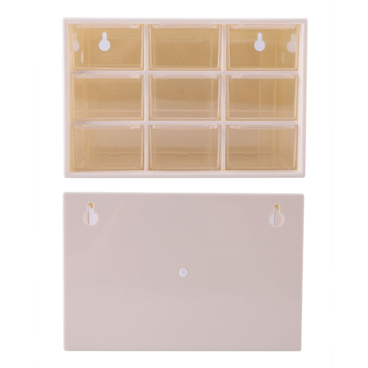 Portable Plastic 9 Lattice Mini Cabinets Drawer Jewelry Cosmetic Storage Box White