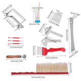 12Pcs Beekeeping Tools Kit Stainless Steel Hive Tool Bee Brush Extracting Fork - Side View