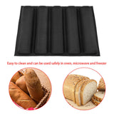 Silicone Oblong Shape Bread Molds Baguette Pan French Bakeware Tray - Side View
