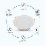 Milight 18W RGB+CCT Dimmable LED Panel Downlight Recessed Ceiling WiFi Light Bulb Lamp