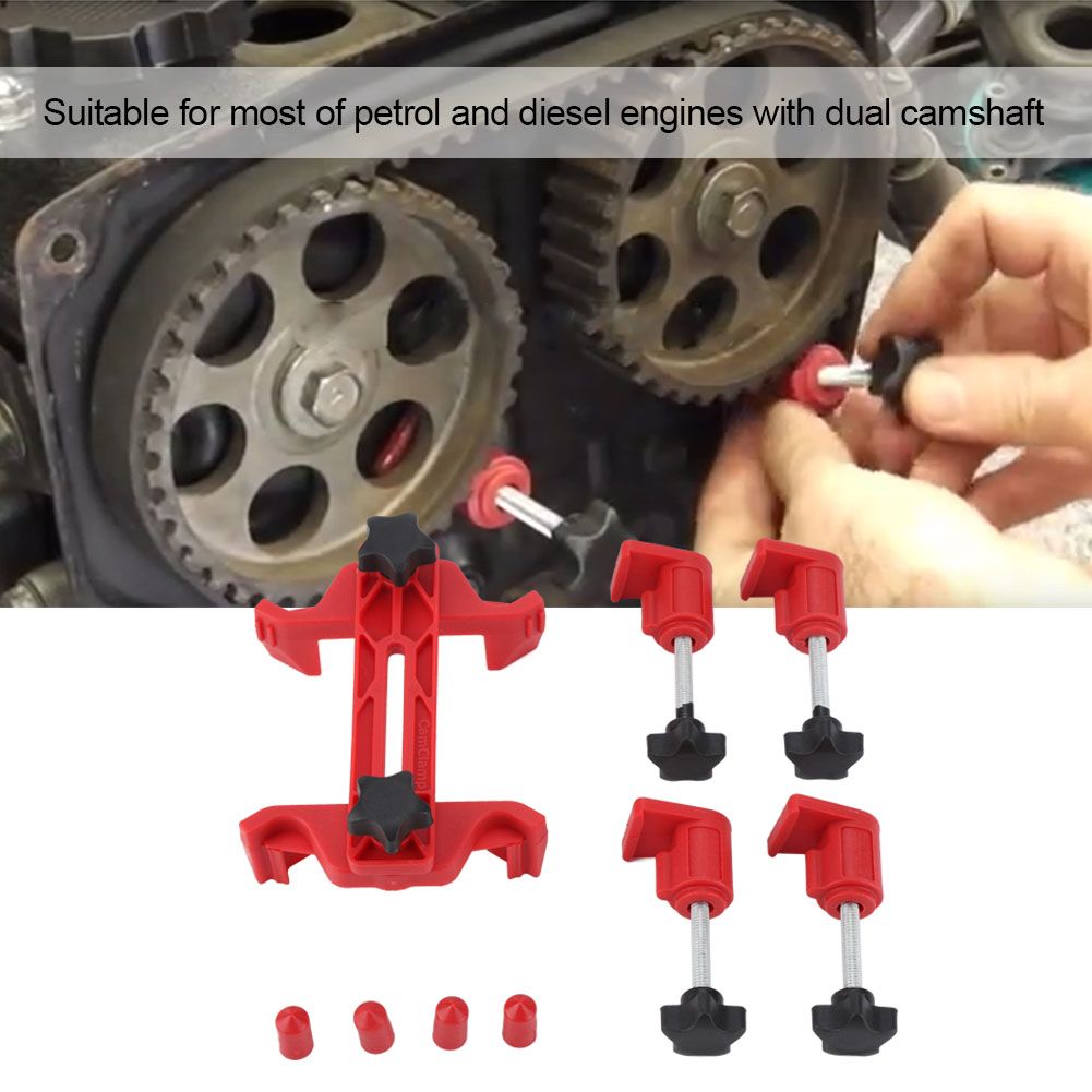 Universal Dual Cam Clamp Camshaft Sprocket Gear Locking Engine Timing Tool Kit