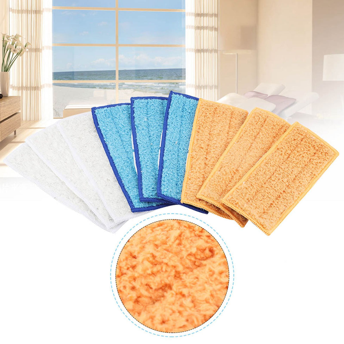 9 PCS Replacement Microfiber Mop Washable Mop head Mop Pads Fit Flat Spray Mops Set