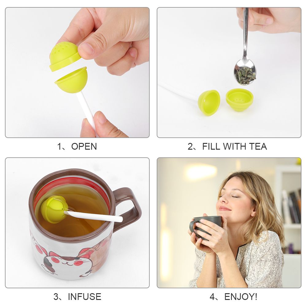 Silicone Tea Infuser Food Grade Lollipop Shape Design Tea Filter Funny Tea Strainer