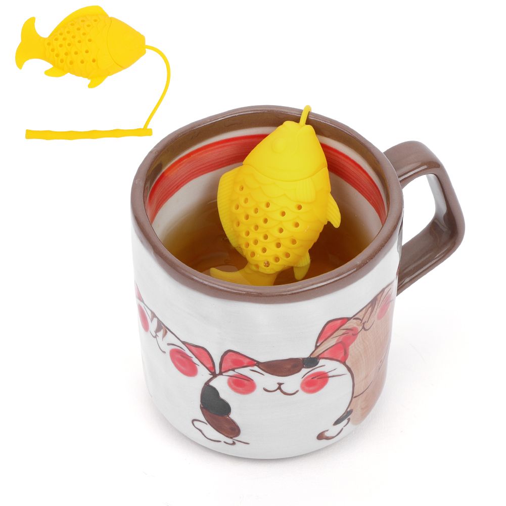 Cute Silicone Tea Infuser Food Grade Fish Shape Design Tea Filter Funny Tea Strainer