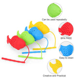 Cute Silicone Tea Infuser Food Grade Fish Shape Design Tea Filter Funny Tea Strainer - Top-Down View