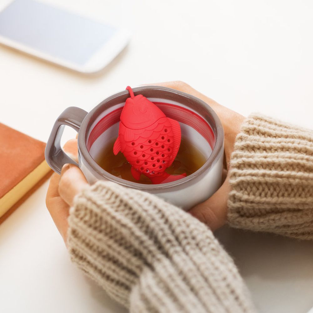 Cute Silicone Tea Infuser Food Grade Fish Shape Design Tea Filter Funny Tea Strainer