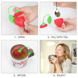 Cute Silicone Tea Infuser Food Grade Strawberry Shape Design Tea Filter Funny Tea Strainer - Rear View