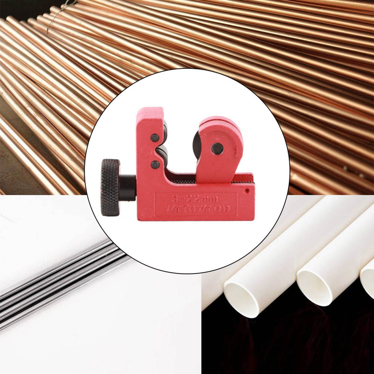 Mini Adjustable Tube Hose Tubing Cutter Cutting Tool for 3~22mm Copper Aluminum PVC Pipes