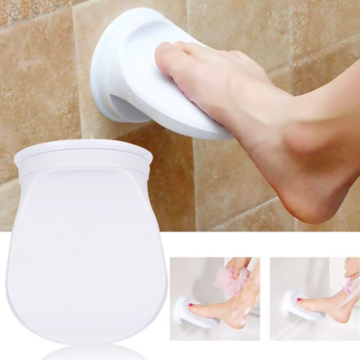 Plastic Bathroom Shower Shaving Leg Aid Foot Rest Suction Cup Step for Home Hotel Use