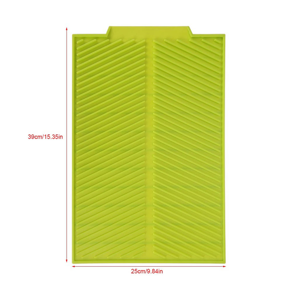 Rectangle Silicone Drain Mat Drying Dishes Pad Heat Resistant Slip proof Tray(Green)