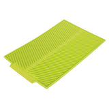 Rectangle Silicone Drain Mat Drying Dishes Pad Heat Resistant Slip proof Tray(Green)