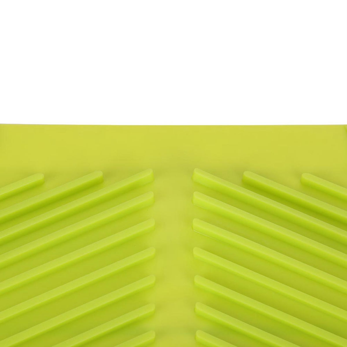 Rectangle Silicone Drain Mat Drying Dishes Pad Heat Resistant Slip proof Tray(Green)