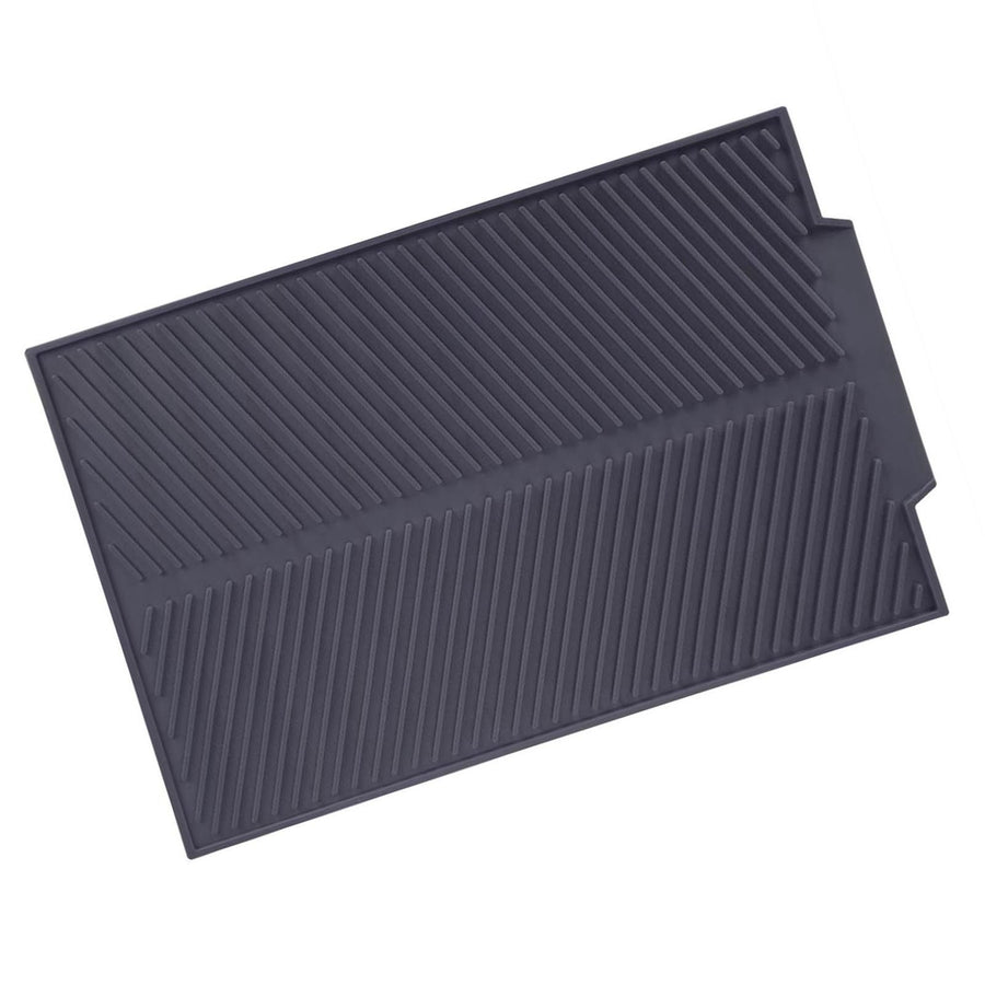 Rectangle Silicone Drain Mat Drying Dishes Pad Heat Resistant Slip proof Tray(Grey)