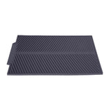 Rectangle Silicone Drain Mat Drying Dishes Pad Heat Resistant Slip proof Tray(Grey)