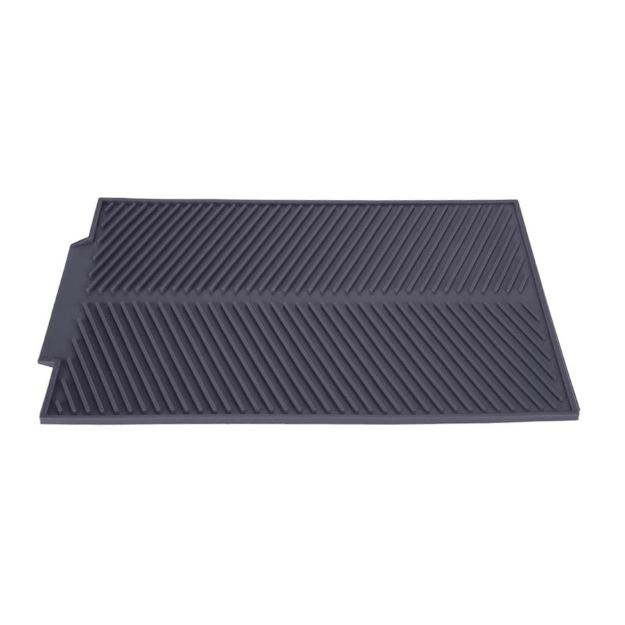 Rectangle Silicone Drain Mat Drying Dishes Pad Heat Resistant Slip proof Tray(Grey)