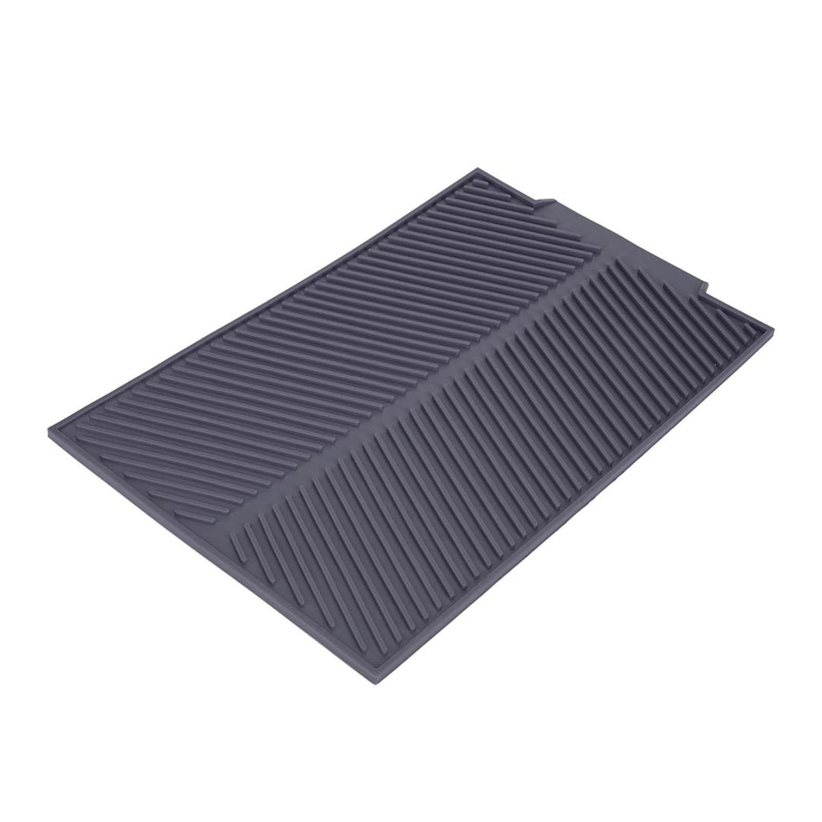 Rectangle Silicone Drain Mat Drying Dishes Pad Heat Resistant Slip proof Tray(Grey)