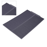 Rectangle Silicone Drain Mat Drying Dishes Pad Heat Resistant Slip proof Tray(Grey)