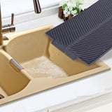 Rectangle Silicone Drain Mat Drying Dishes Pad Heat Resistant Slip proof Tray(Grey)
