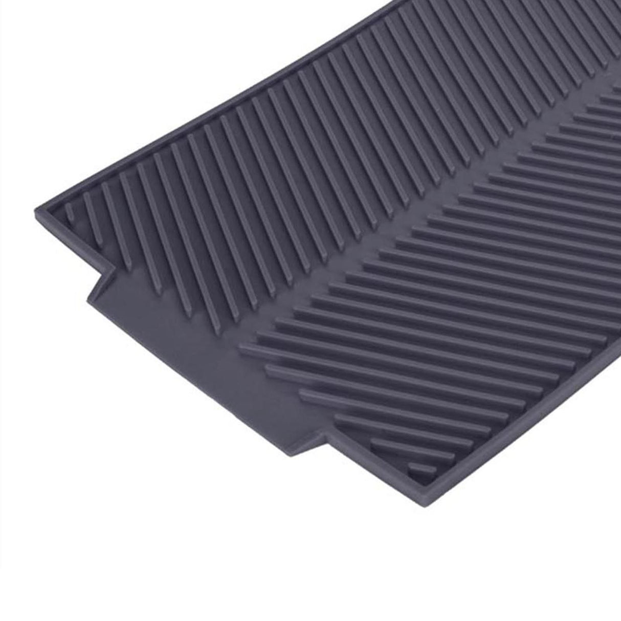 Rectangle Silicone Drain Mat Drying Dishes Pad Heat Resistant Slip proof Tray(Grey)