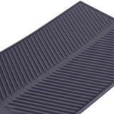 Rectangle Silicone Drain Mat Drying Dishes Pad Heat Resistant Slip proof Tray(Grey)