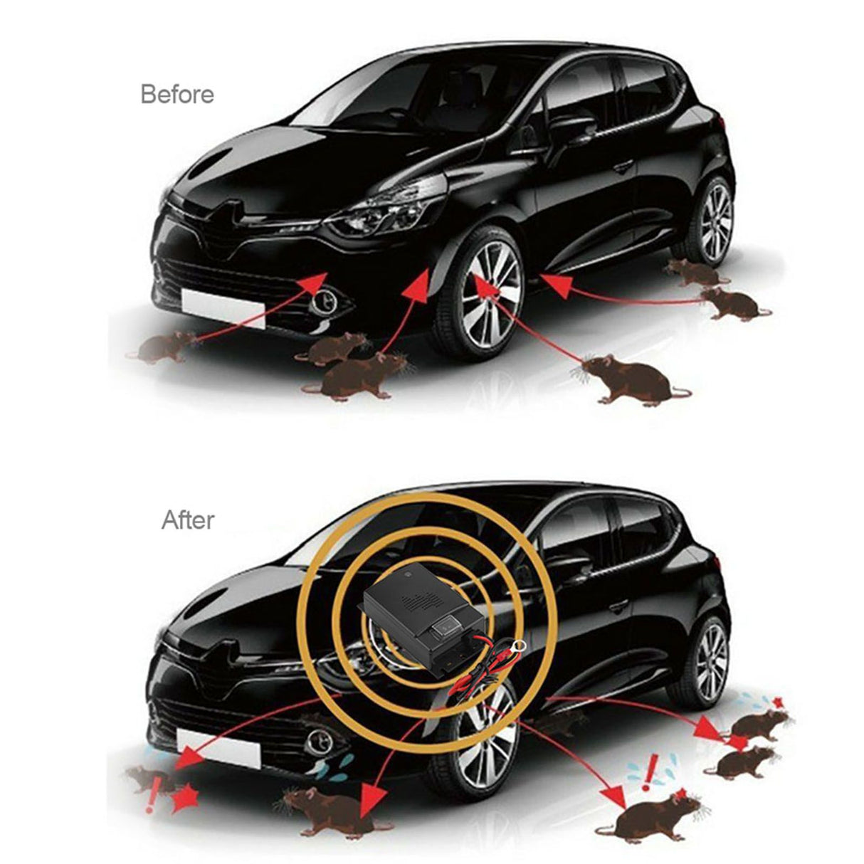 12V Car Rat Rodent Ultrasonic Repellent Vehicle Chases Rat Rodent Mice