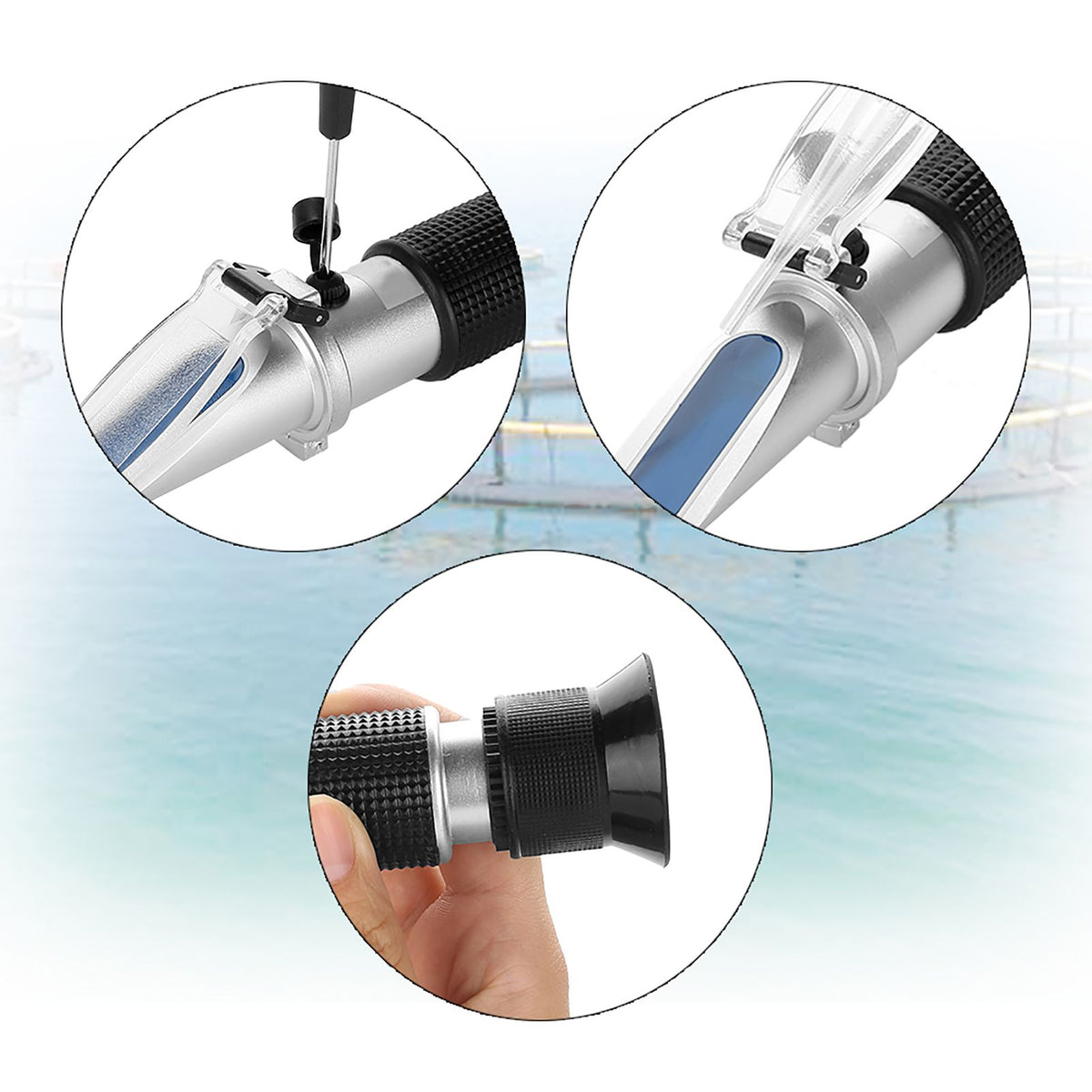 Seawater Salinity Meter Aquarium Optics Refractometer Temperature ATC Digital 0 - 10%