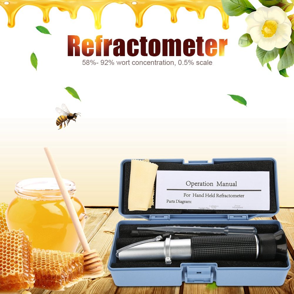 58~92% Wort Specific Gravity Refractometer Beer Fruit Juice Wine Sugar Test