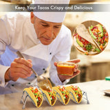 Taco Holder Set of 4, Premium Stainless Steel Taco Stand Rack for Kids Hard or Soft Shell Tacos