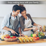 Taco Holder Set of 4, Premium Stainless Steel Taco Stand Rack for Kids Hard or Soft Shell Tacos