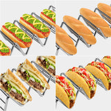 Ejoyous Taco Holder, 4 Pack Stainless Steel Taco Rack V Space Taco Stand with Protective Tips f - Rear View
