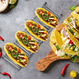 Ejoyous Taco Holder, 4 Pack Stainless Steel Taco Rack V Space Taco Stand with Protective Tips f