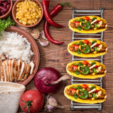 Ejoyous Taco Holder, 4 Pack Stainless Steel Taco Rack V Space Taco Stand with Protective Tips f