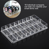16 Grid Transparent Acrylic Larger Compact Organizer Power Eyebrow Powder Holder Store Box - Side View